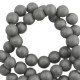 Hematite beads round 10mm mat Anthracite grey